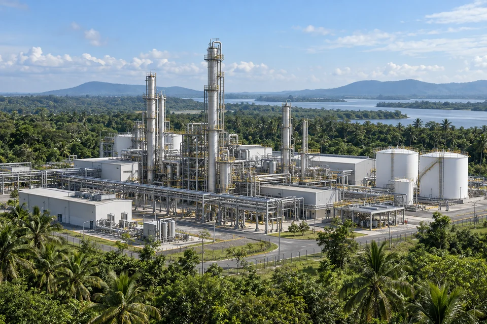 Concept view of a green methanol production plant